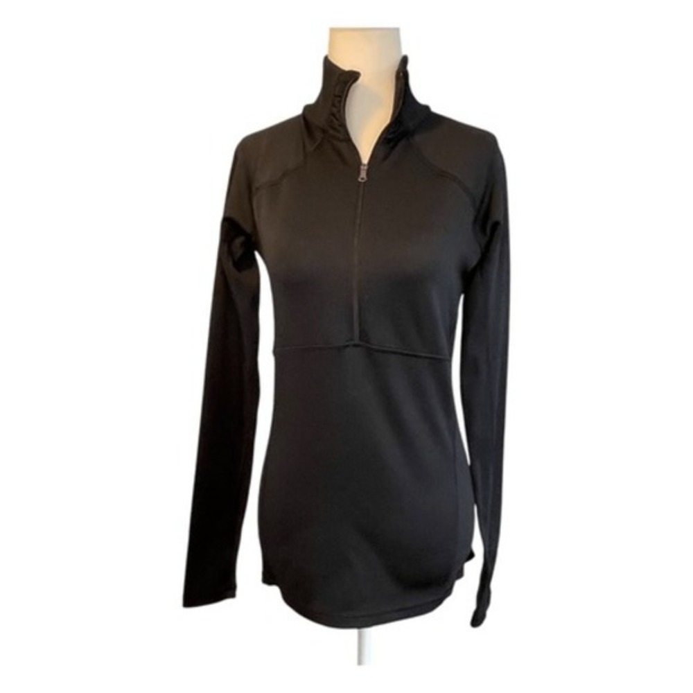Calia Cold Weather 1/2 Zip Compression Running Shirt Black Knit Pull-Over S